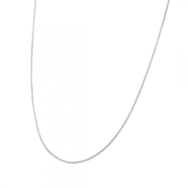 9ct White Gold Fine Curb Chain - 18" - 2.6g