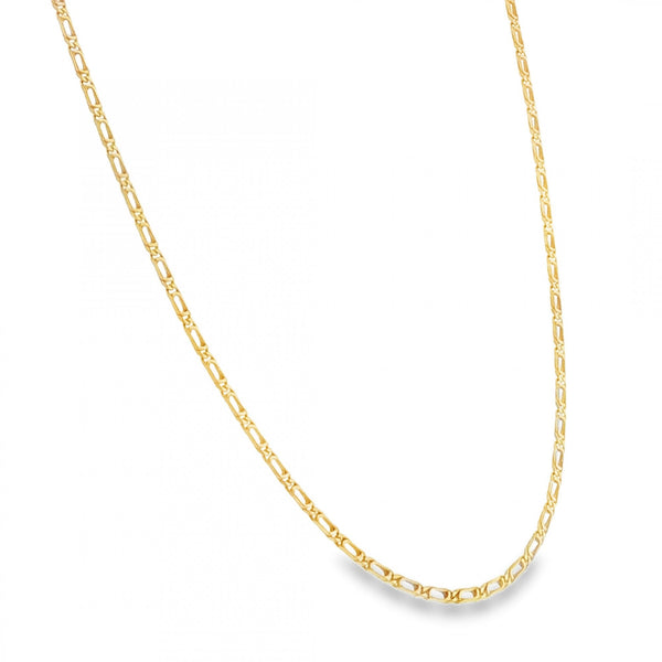 9ct Yellow Gold Figaro Chain - 19" - 5.8g