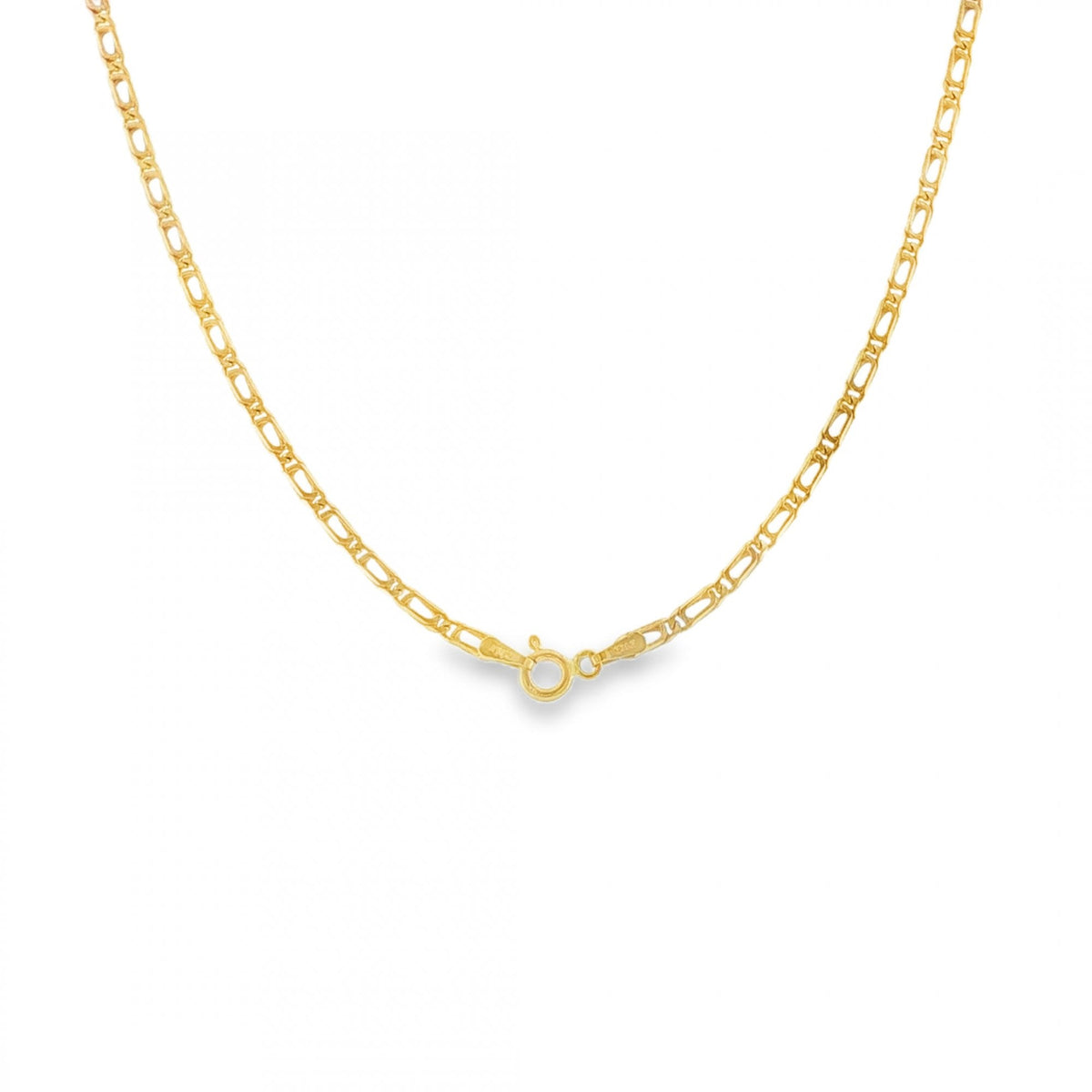 9ct Yellow Gold Figaro Chain - 19" - 5.8g