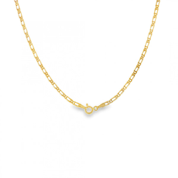 9ct Yellow Gold Figaro Chain - 19" - 5.8g