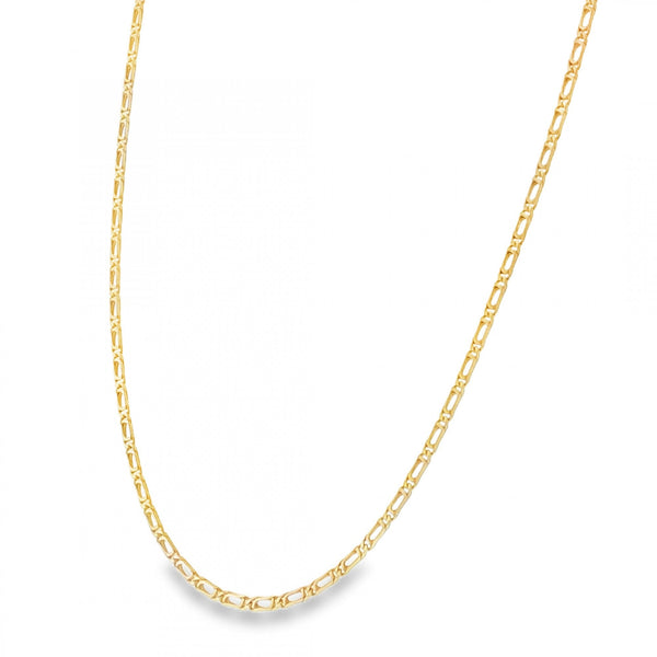 9ct Yellow Gold Figaro Chain - 19" - 5.8g