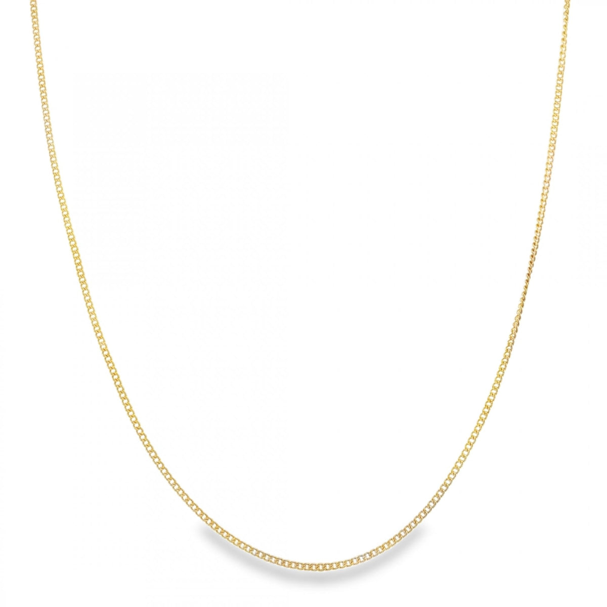 9ct Yellow Gold Fine Curb Chain - 18" - 2.7g