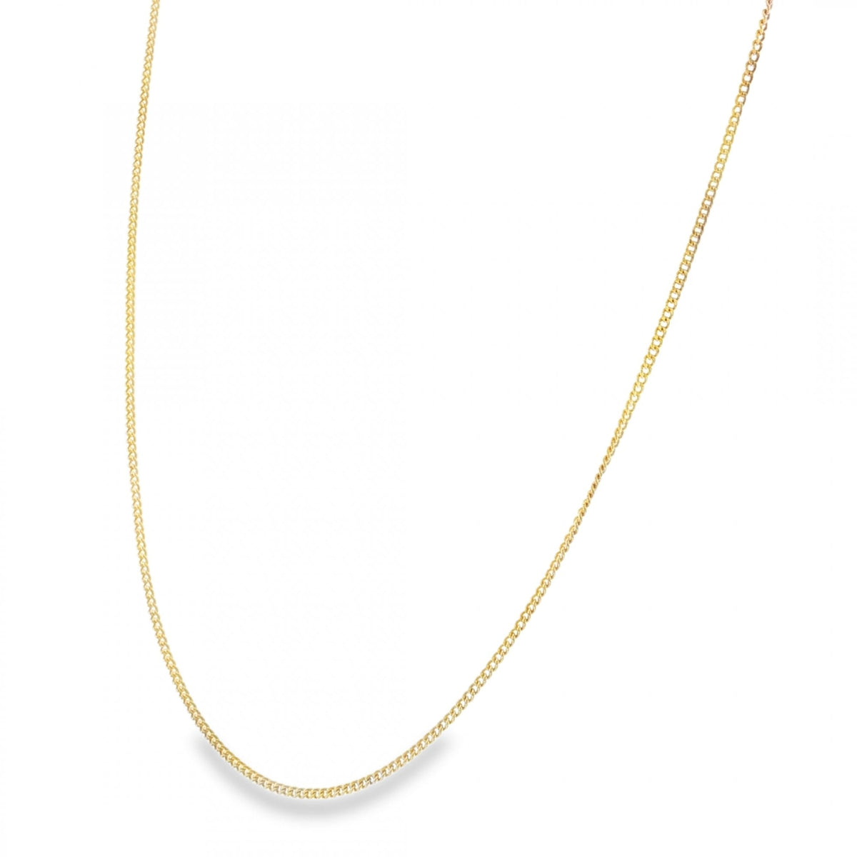 9ct Yellow Gold Fine Curb Chain - 18" - 2.7g