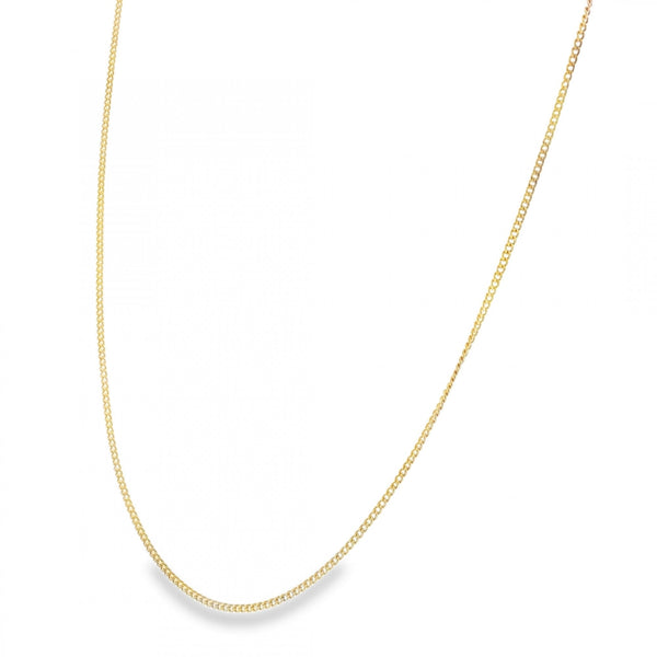 9ct Yellow Gold Fine Curb Chain - 18" - 2.7g