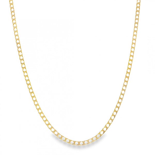 9ct Yellow Gold Flat Curb Chain - 21" - 8.9g