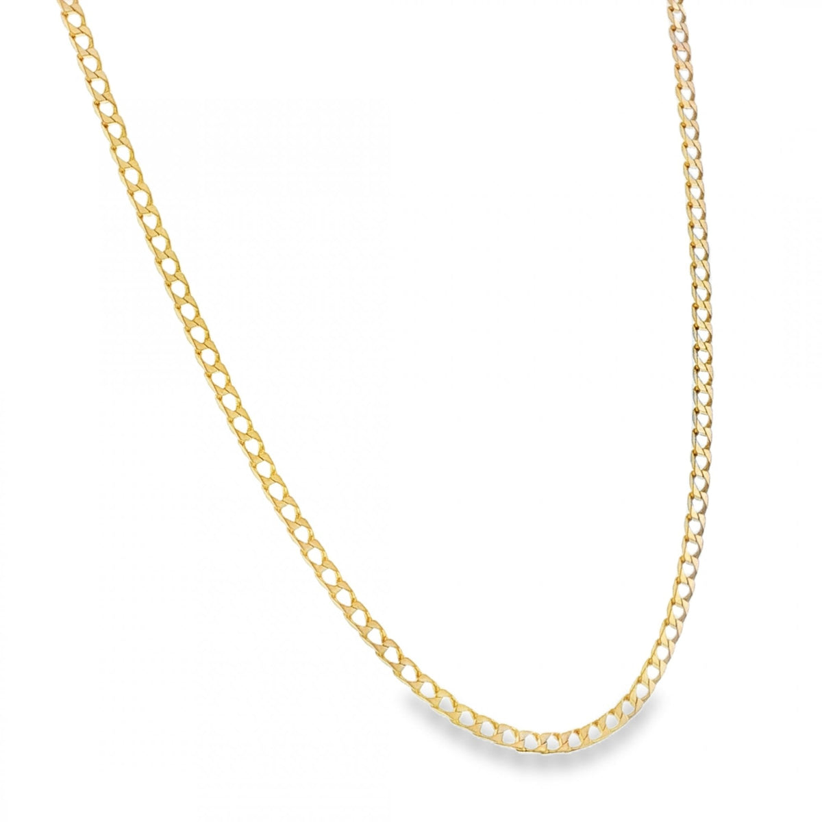 9ct Yellow Gold Flat Curb Chain - 21" - 8.9g