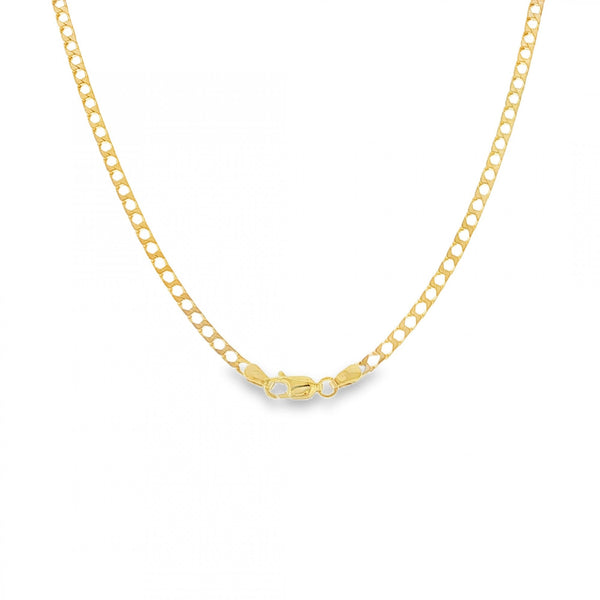 9ct Yellow Gold Flat Curb Chain - 21" - 8.9g