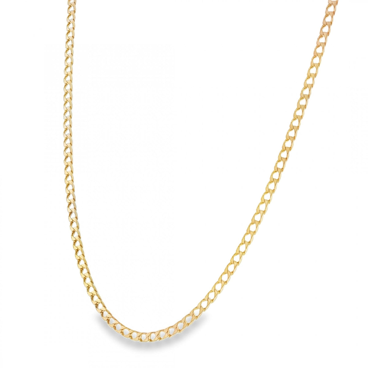 9ct Yellow Gold Flat Curb Chain - 21" - 8.9g