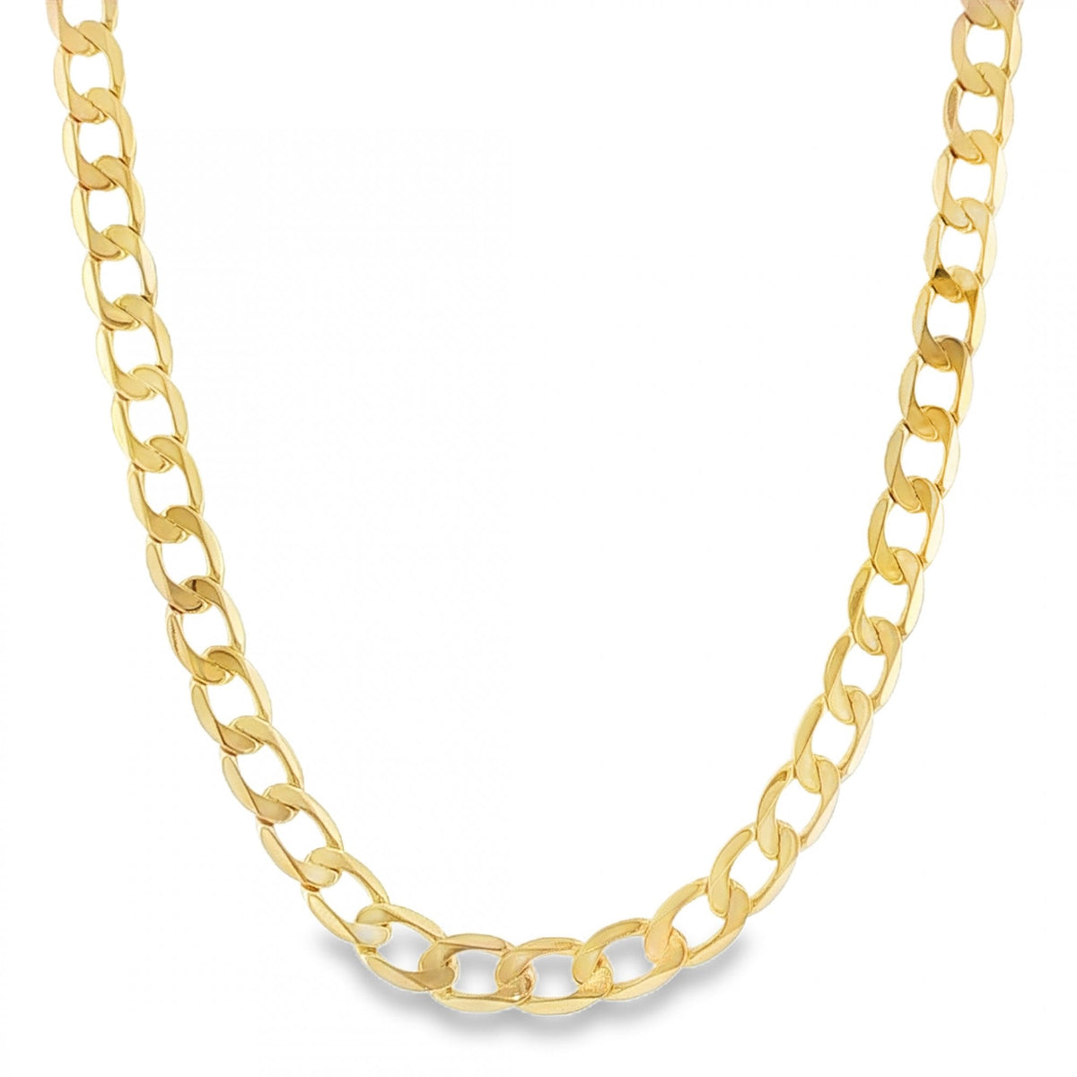 9ct Yellow Gold Flat Oval Curb Chain - 20" - 30.9g