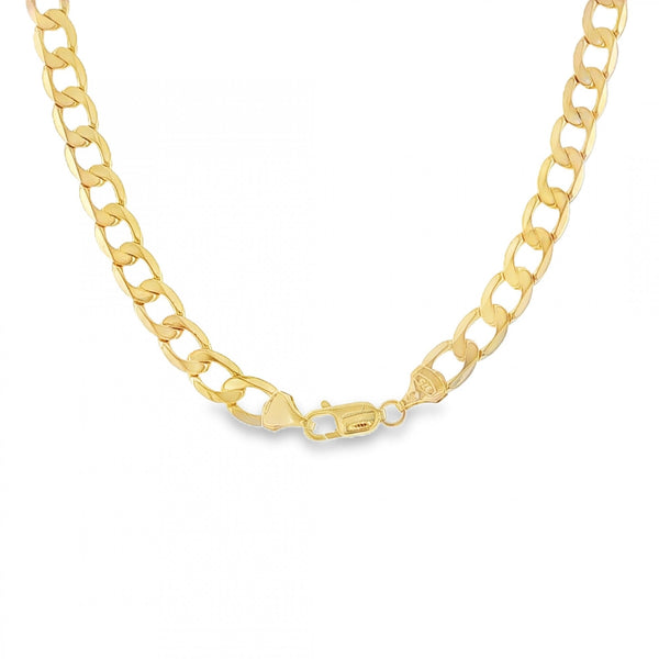 9ct Yellow Gold Flat Oval Curb Chain - 20" - 30.9g