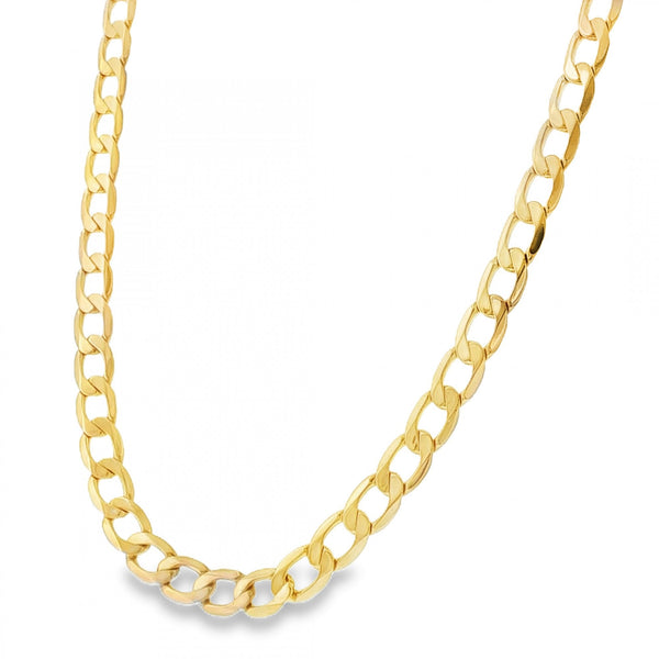 9ct Yellow Gold Curb Chain - 20" - 30.4g