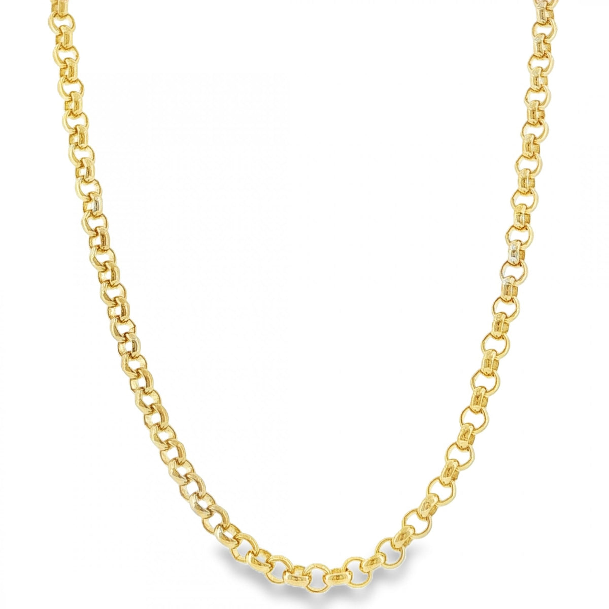 9ct Yellow Gold Round Belcher Chain - 22" - 34.8g