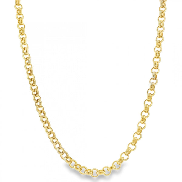 9ct Yellow Gold Round Belcher Chain - 22" - 34.8g