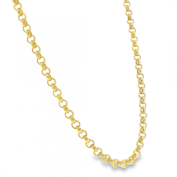 9ct Yellow Gold Round Belcher Chain - 22" - 34.8g