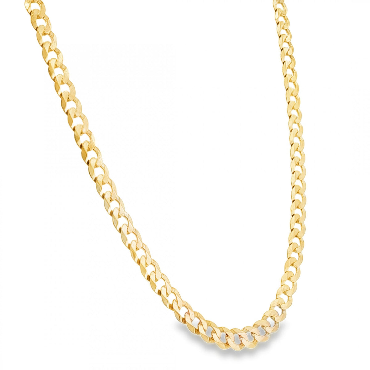 9ct Yellow Gold Flat Oval Curb Chain - 18" - 13.4g
