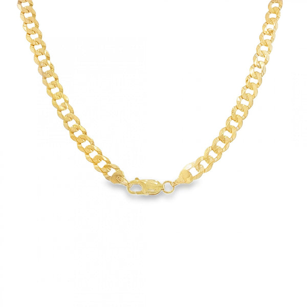 9ct Yellow Gold Flat Oval Curb Chain - 18" - 13.4g