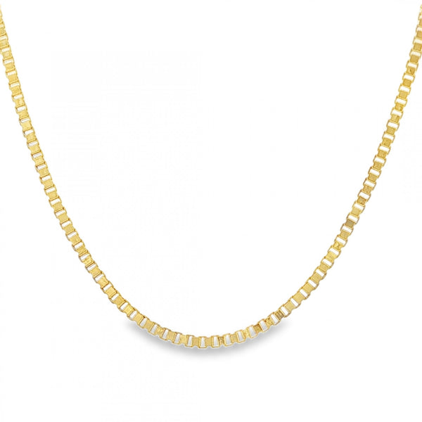 9ct Yellow Gold Box Chain - 22"-  6.4g