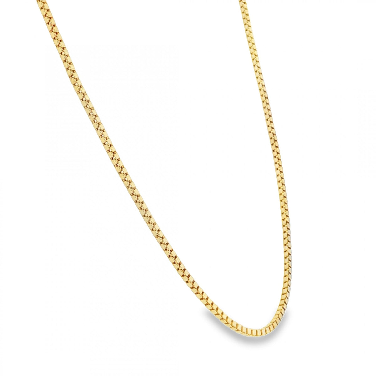 9ct Yellow Gold Box Chain - 22"-  6.4g