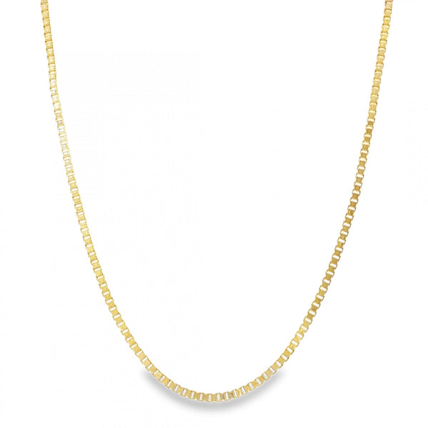 9ct Yellow Gold Box Chain - 22"-  6.4g