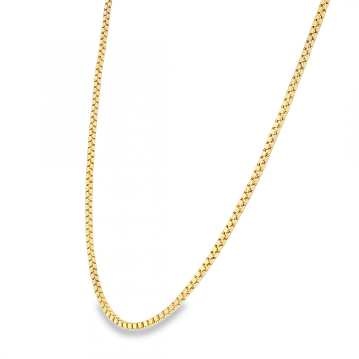 9ct Yellow Gold Box Chain - 22"-  6.4g