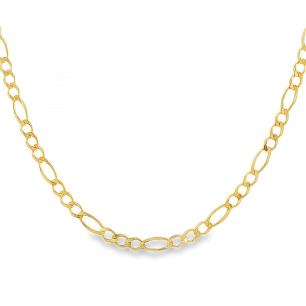 9ct Yellow Gold Figaro Chain - 28" - 7.6g