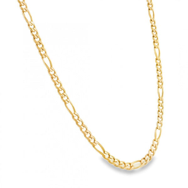 9ct Yellow Gold Figaro Chain - 19” - 18.9g