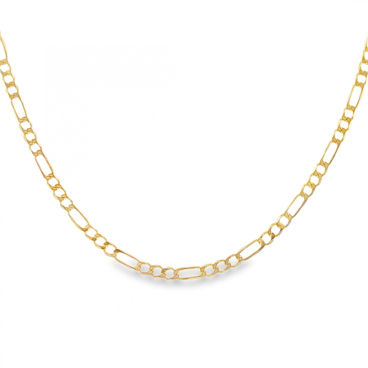 9ct Yellow Gold Fine Figaro Chain - 18" - 2.5g
