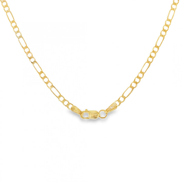 9ct Yellow Gold Fine Figaro Chain - 18" - 2.5g