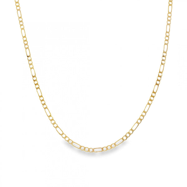 9ct Yellow Gold Fine Figaro Chain - 18" - 2.5g