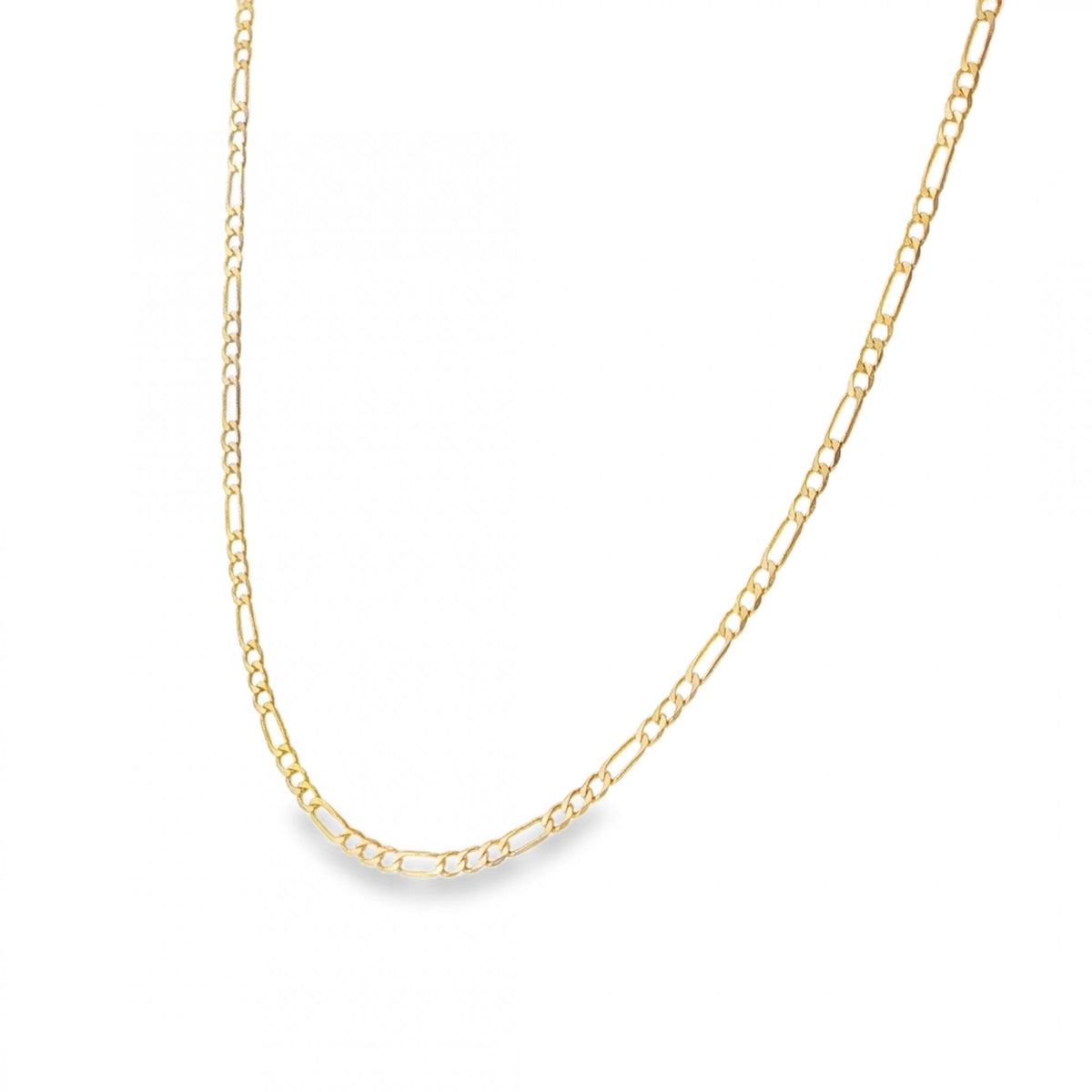 9ct Yellow Gold Fine Figaro Chain - 18" - 2.5g