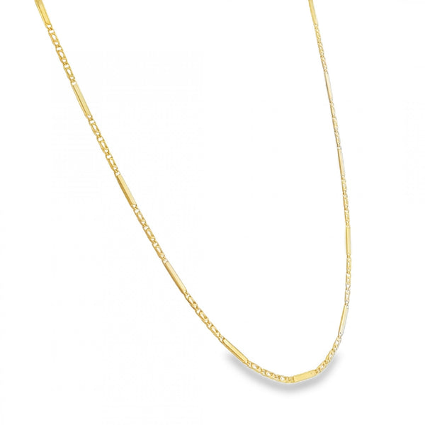 18ct Yellow Gold Bar & Link Chain - 16" - 5.0g