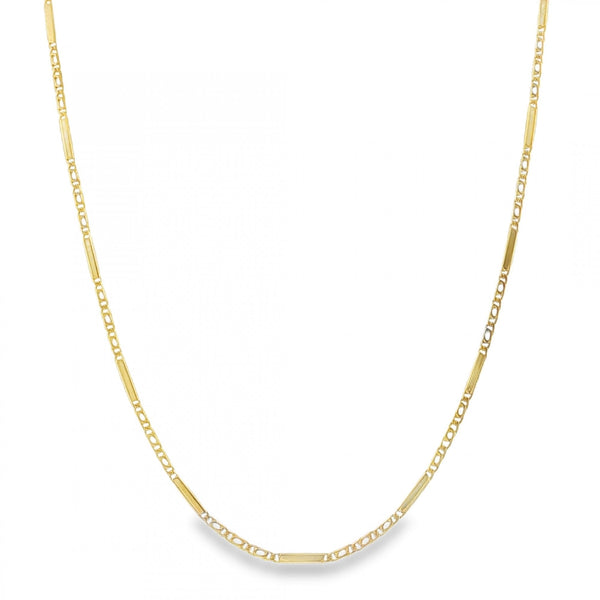 18ct Yellow Gold Bar & Link Chain - 16" - 5.0g