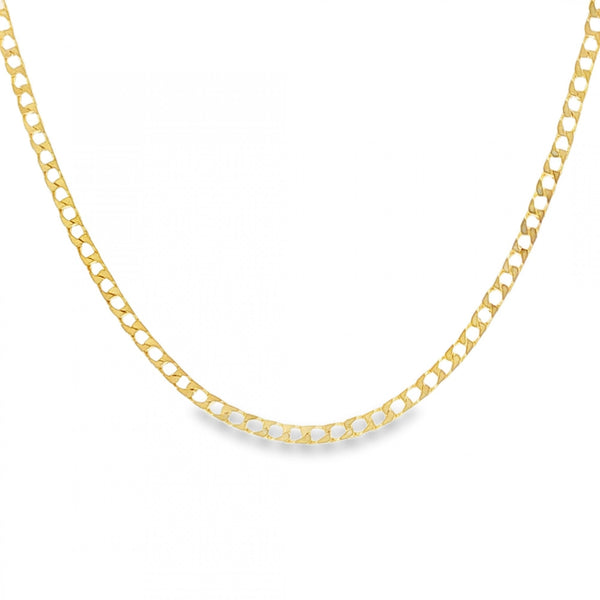 9ct Yellow Gold Flat Square Curb Chain - 20" - 5.6g