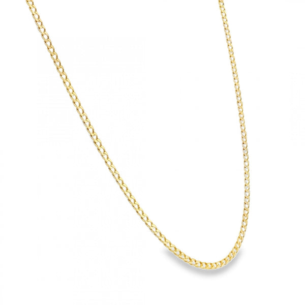 9ct Yellow Gold Flat Square Curb Chain - 20" - 5.6g