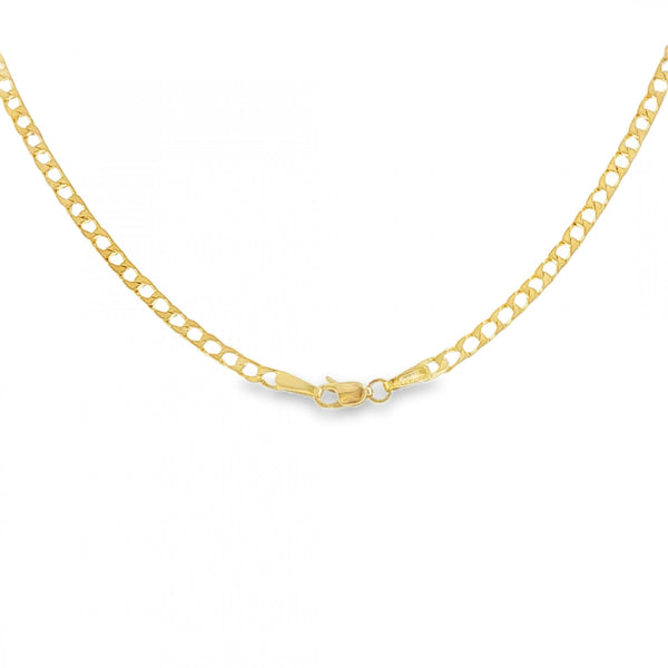 9ct Yellow Gold Flat Square Curb Chain - 20" - 5.6g