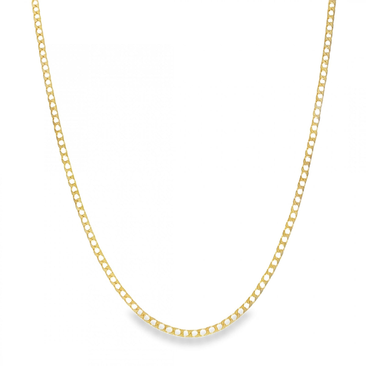 9ct Yellow Gold Flat Square Curb Chain - 20" - 5.6g