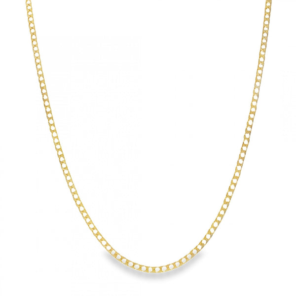 9ct Yellow Gold Flat Square Curb Chain - 20" - 5.6g