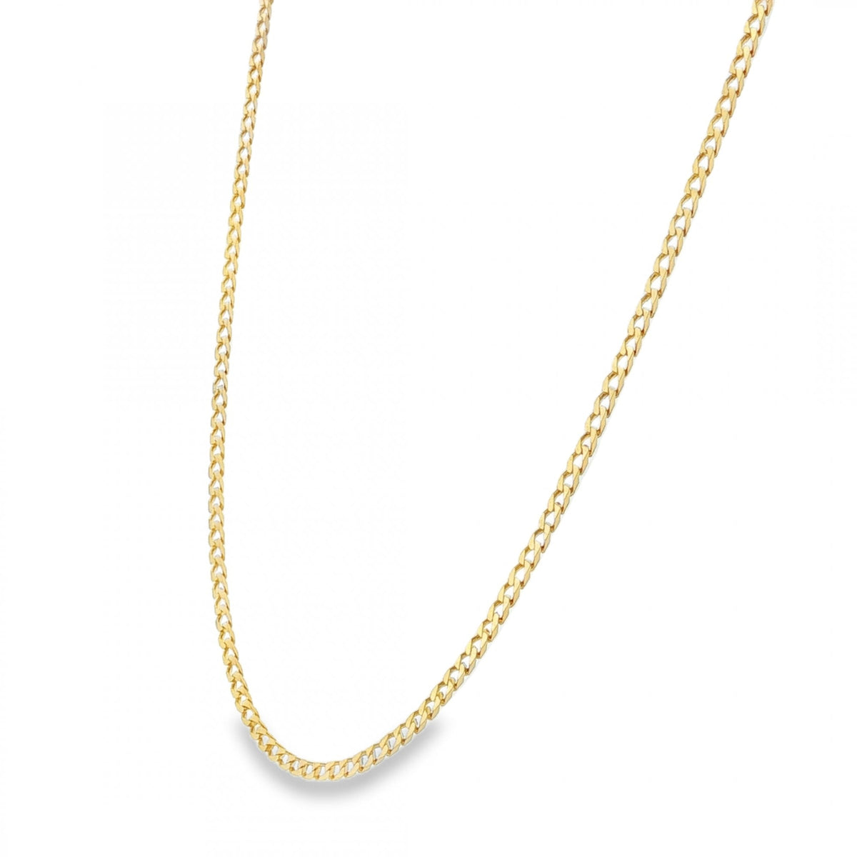 9ct Yellow Gold Flat Square Curb Chain - 20" - 5.6g