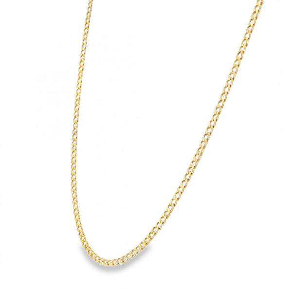 9ct Yellow Gold Flat Square Curb Chain - 20" - 5.6g