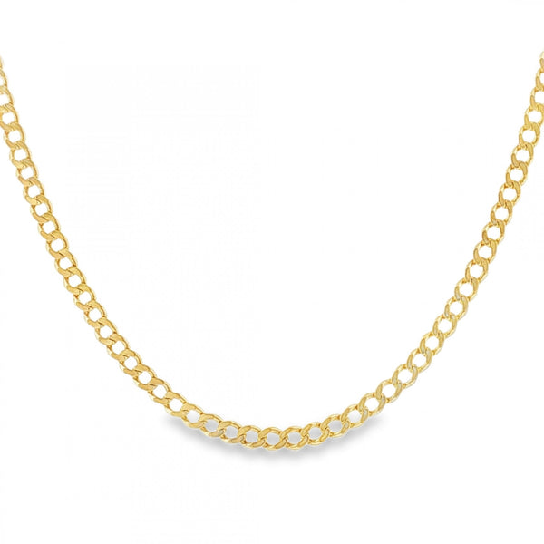 9ct Yellow Gold Flat Curb Chain - 22" - 8.6g