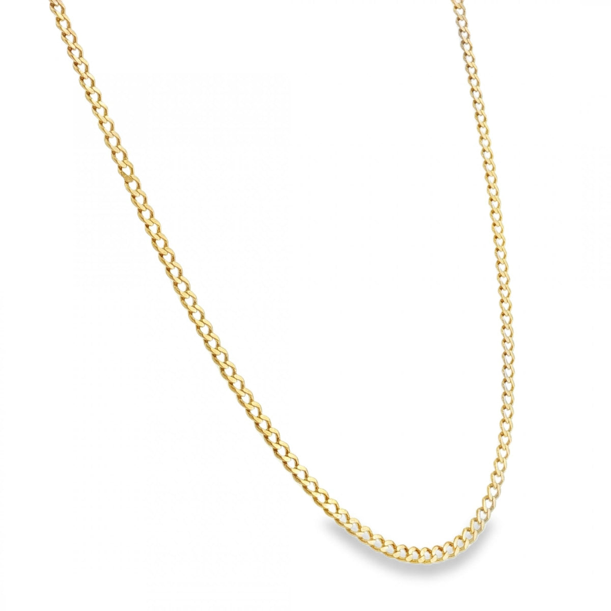 9ct Yellow Gold Flat Curb Chain - 22" - 8.6g