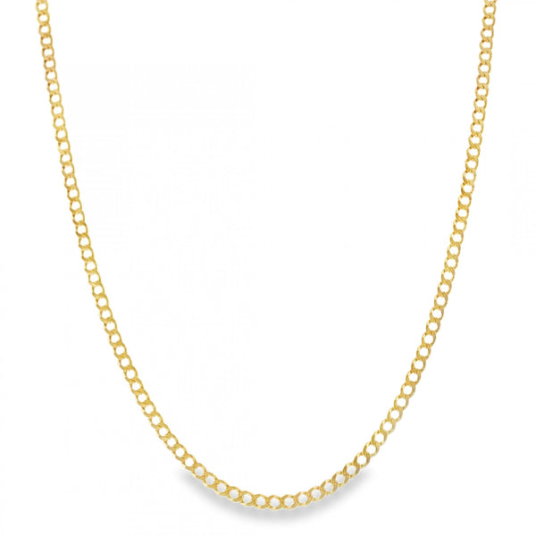 9ct Yellow Gold Flat Curb Chain - 22" - 8.6g