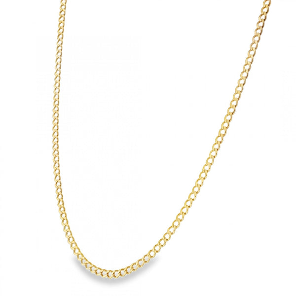 9ct Yellow Gold Flat Curb Chain - 22" - 8.6g