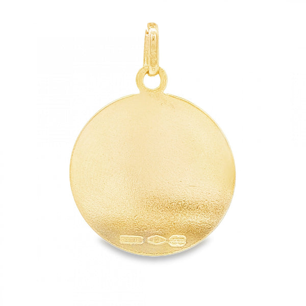 9ct Yellow Gold Round St. Christopher Pendant -20x23x1.5mm -3.9g