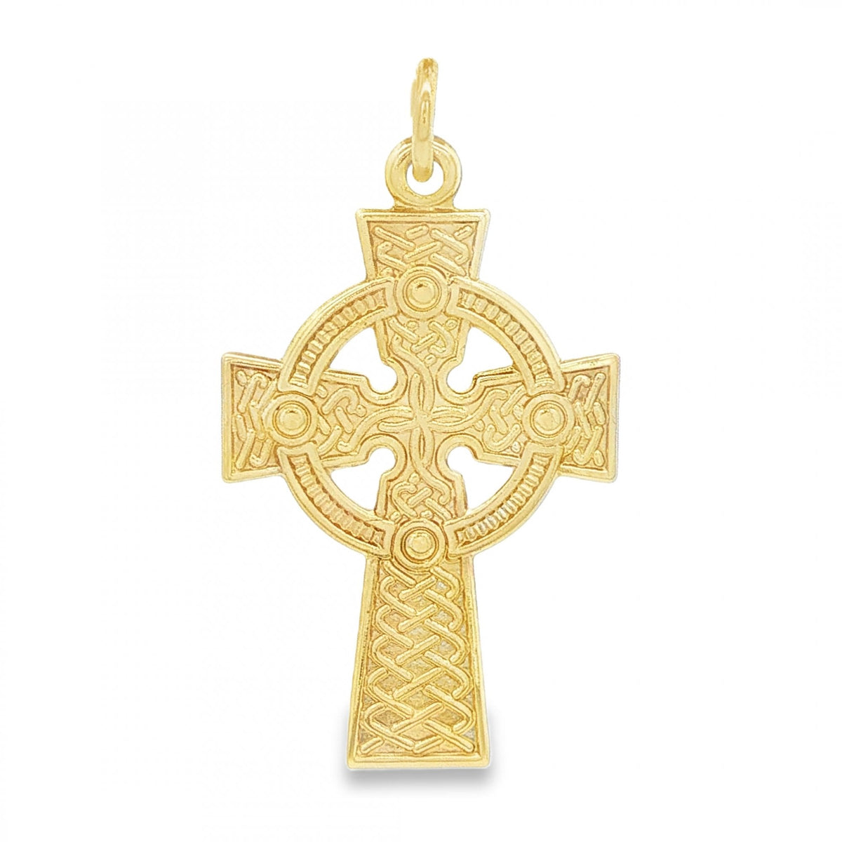 9ct Yellow Gold Flat Celtic Cross Pendant - 17x27x1mm - 1.6g