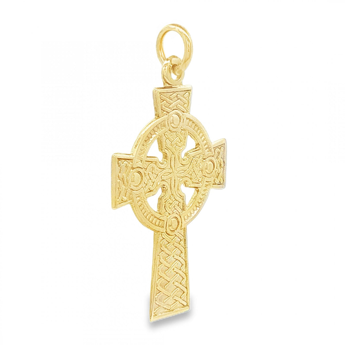 9ct Yellow Gold Flat Celtic Cross Pendant - 17x27x1mm - 1.6g