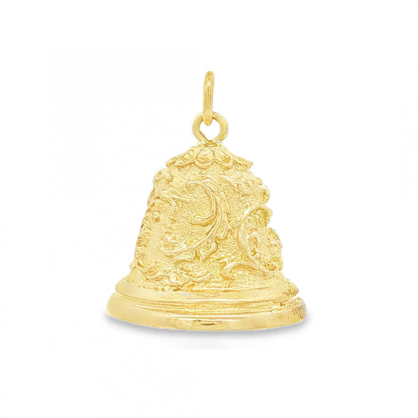 9ct Yellow Gold Large Fancy Bell Charm - 19x18x18mm - 4.5g