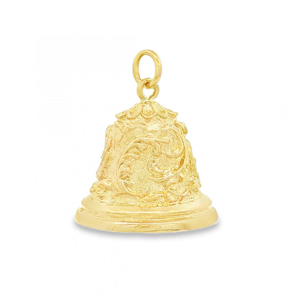 9ct Yellow Gold Large Fancy Bell Charm - 19x18x18mm - 4.5g