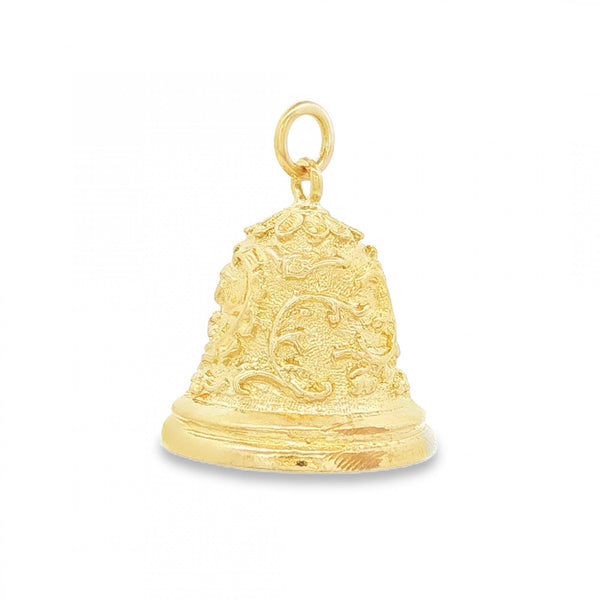 9ct Yellow Gold Large Fancy Bell Charm - 19x18x18mm - 4.5g
