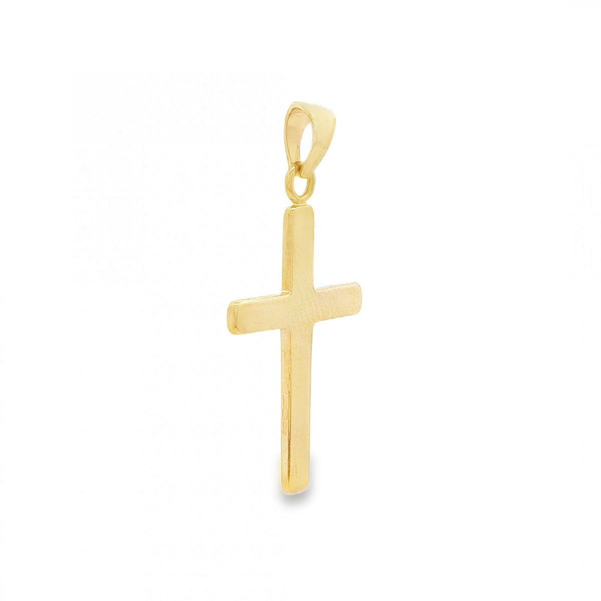 9ct Yellow Gold Plain Cross Pendant - 14x26x1mm - 1.3g